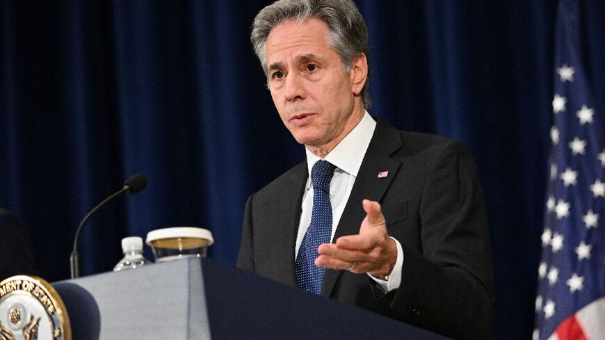 US Secretary of State Antony Blinken speaks during a press conference in Washington on January 29, 2024